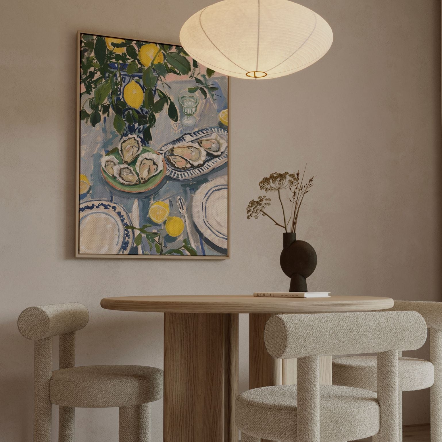 Framed Canvas Print Summer Table