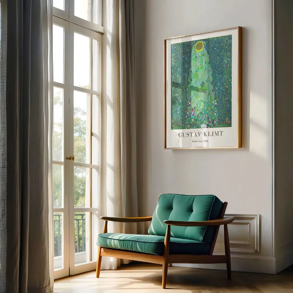 Klimt Sunflower Poster