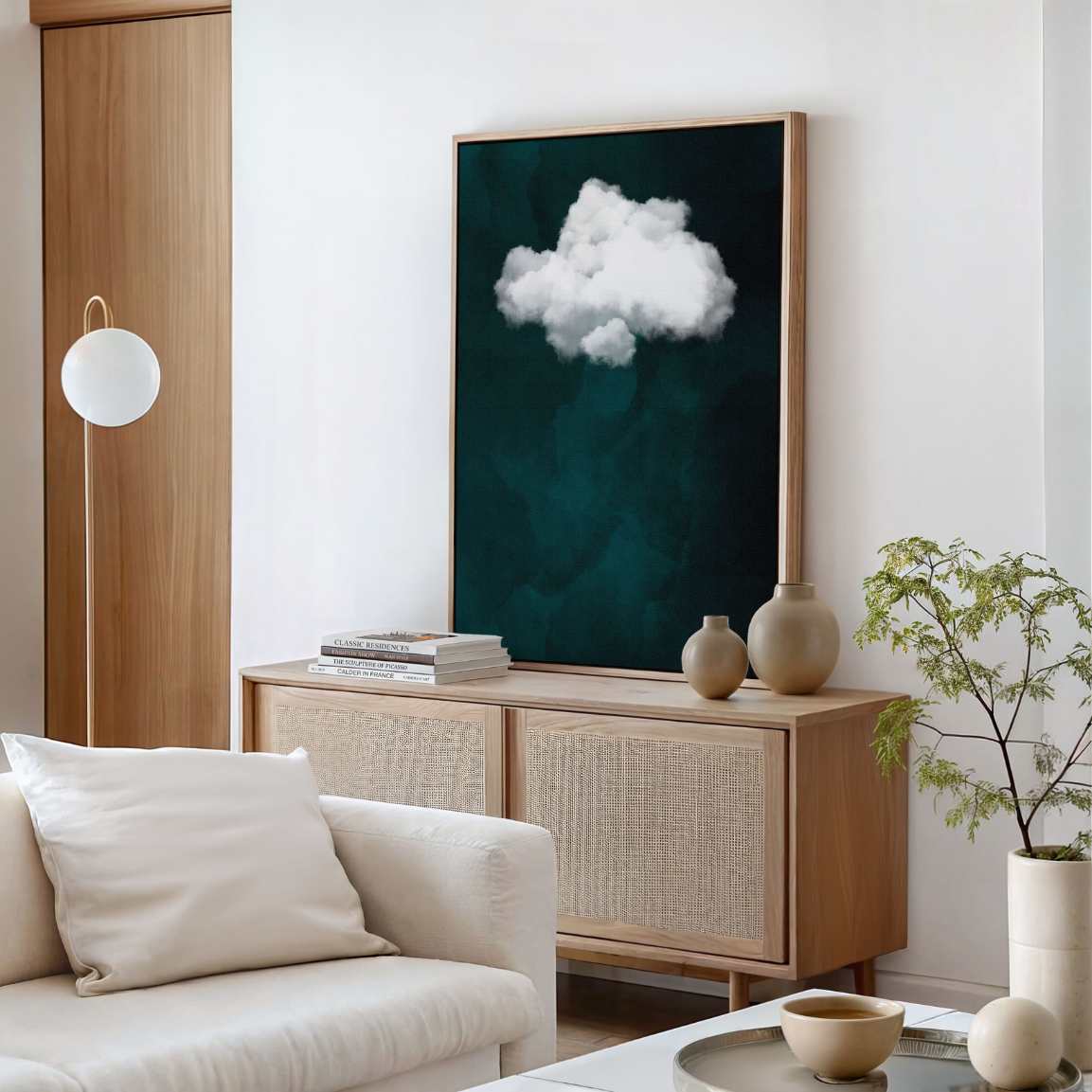 Framed Canvas Print Minimalist Cloud