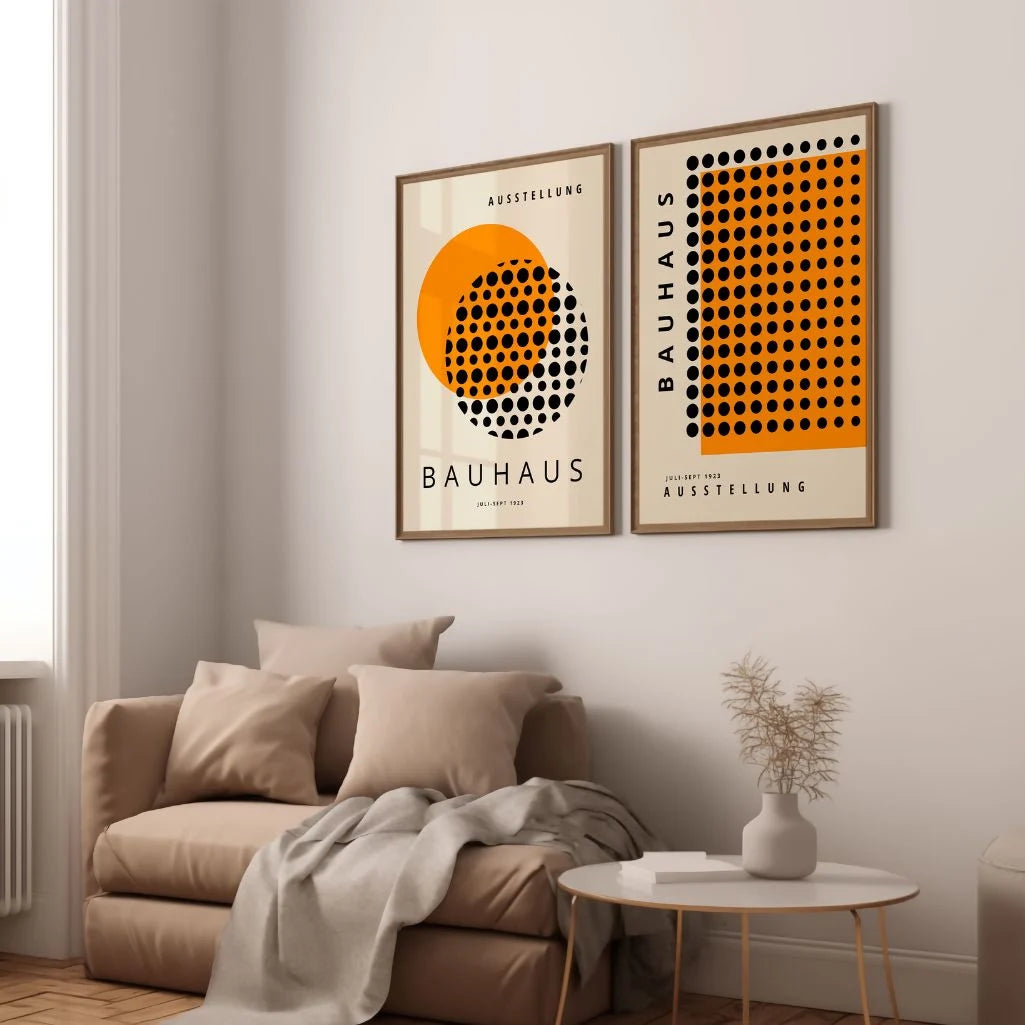 Bauhaus Black Orange Set of 2 Posters