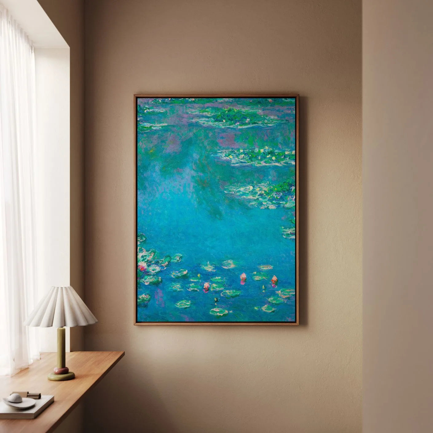 Framed Canvas Print Water Lilies