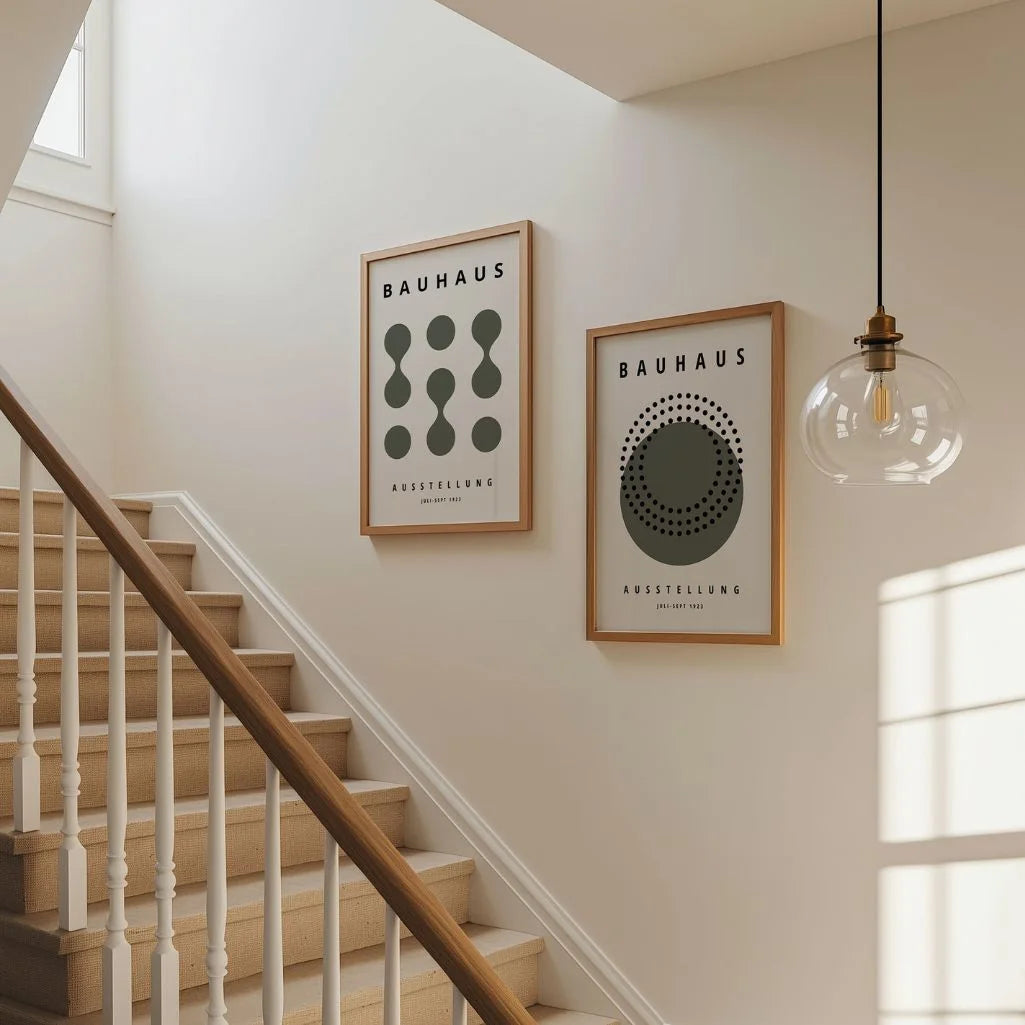 Bauhaus Olive Forms Poster Set of 2