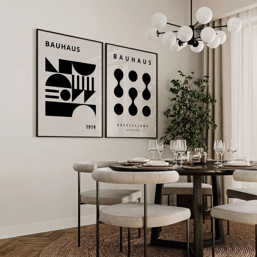 Bauhaus Yellow Black Set of 2 Posters