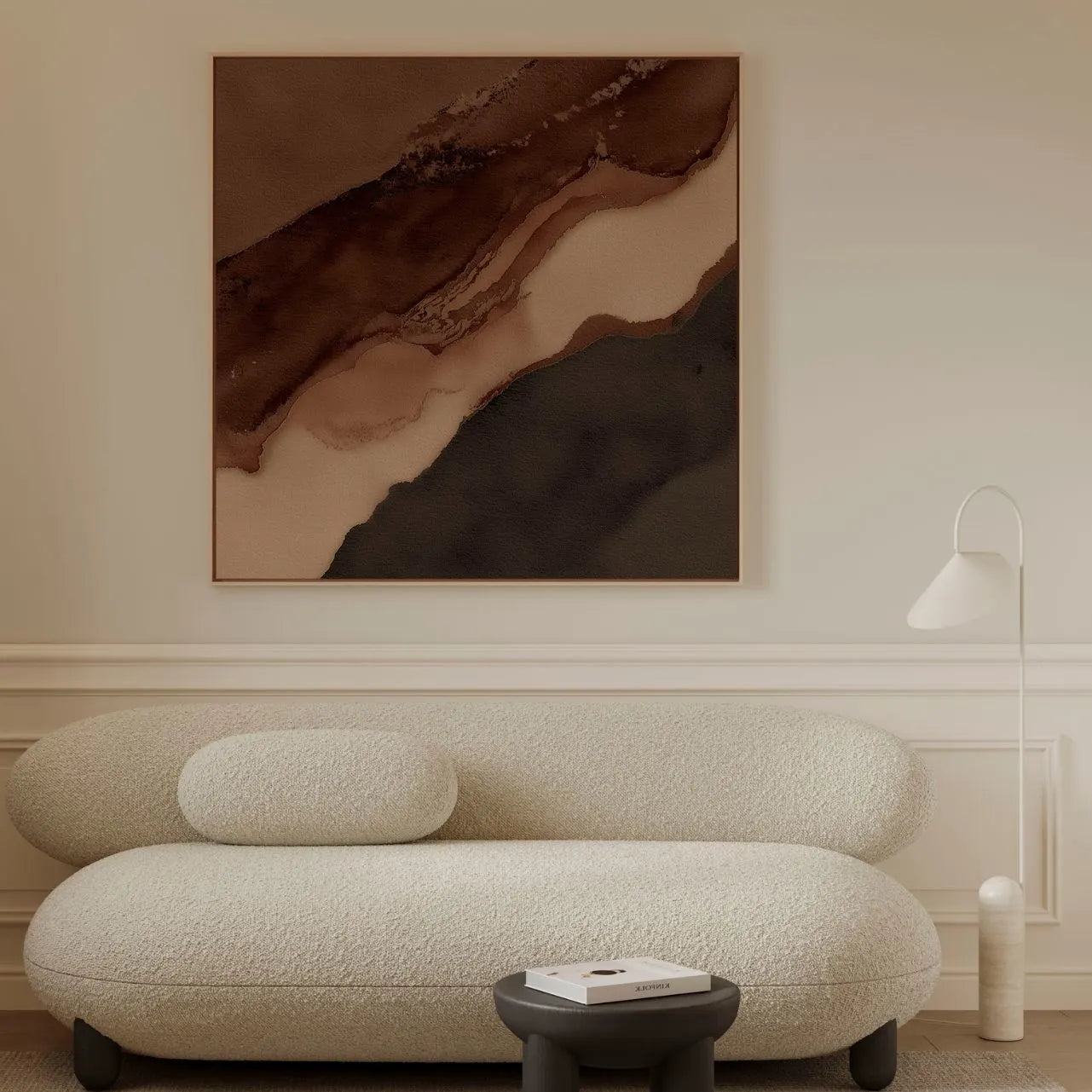 Framed Canvas Print Brown Current