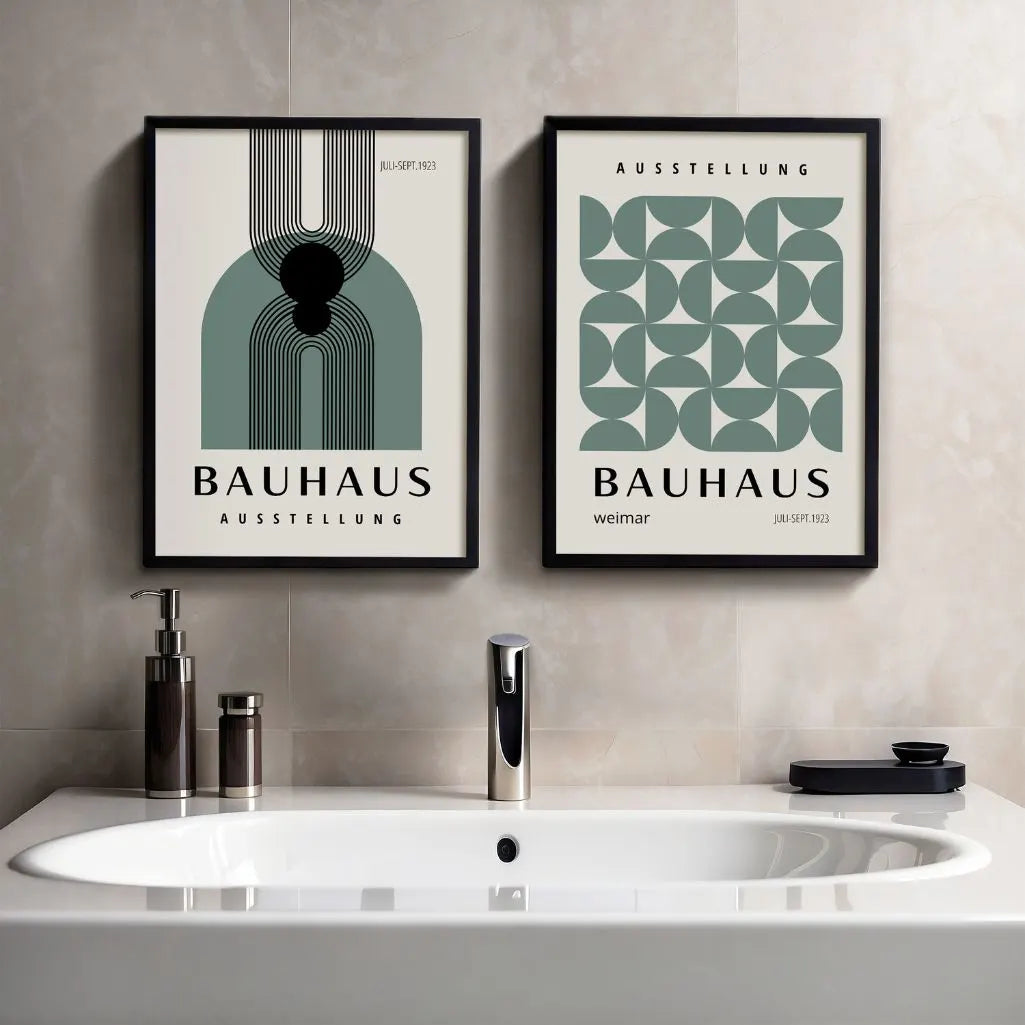 Bauhaus Black Green Set of 2 Posters
