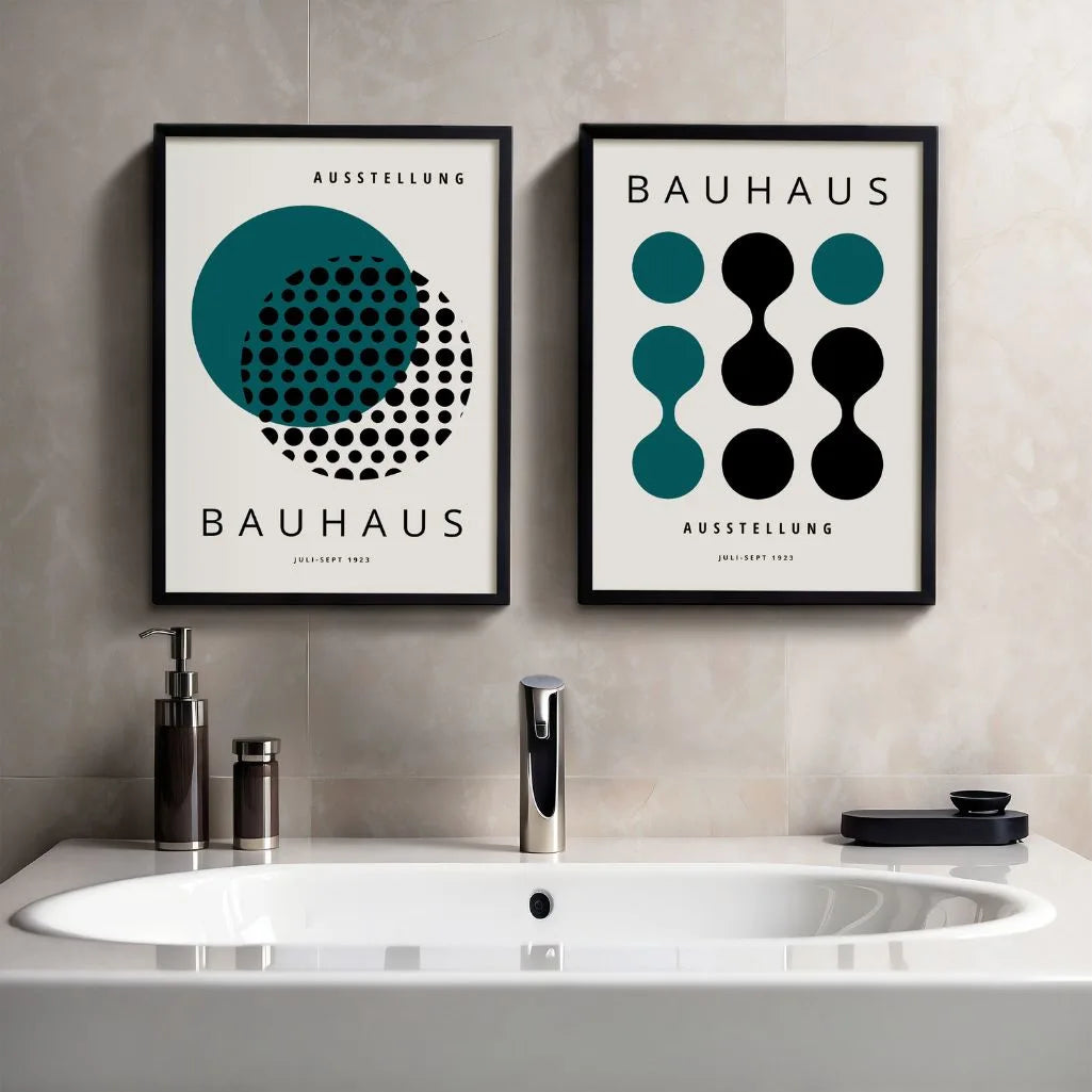 Bauhaus Black Green Posters Set of 2