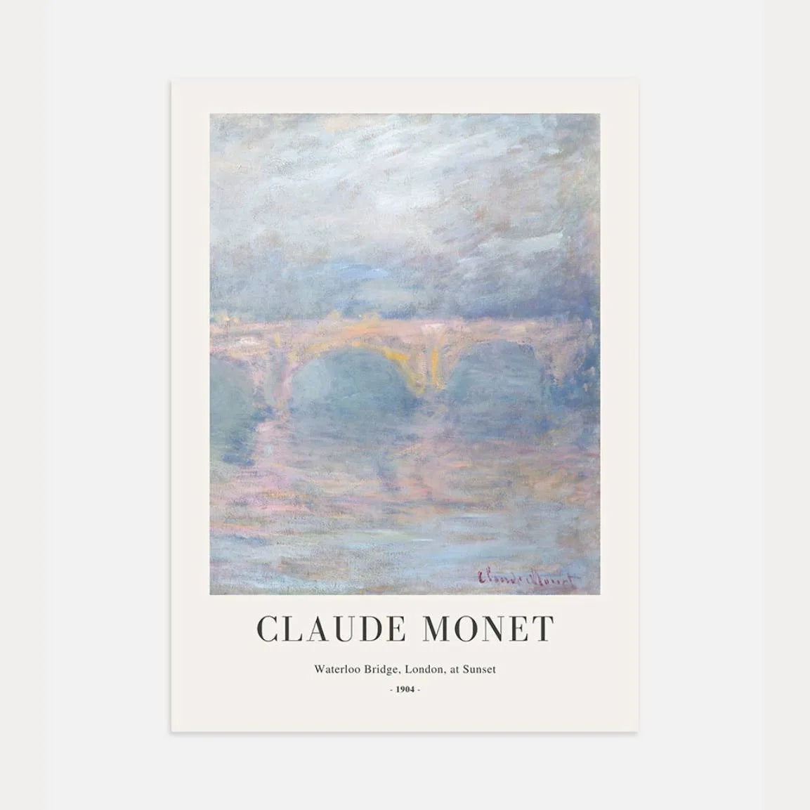 Claude Monet Waterloo Bridge Sunset Poster