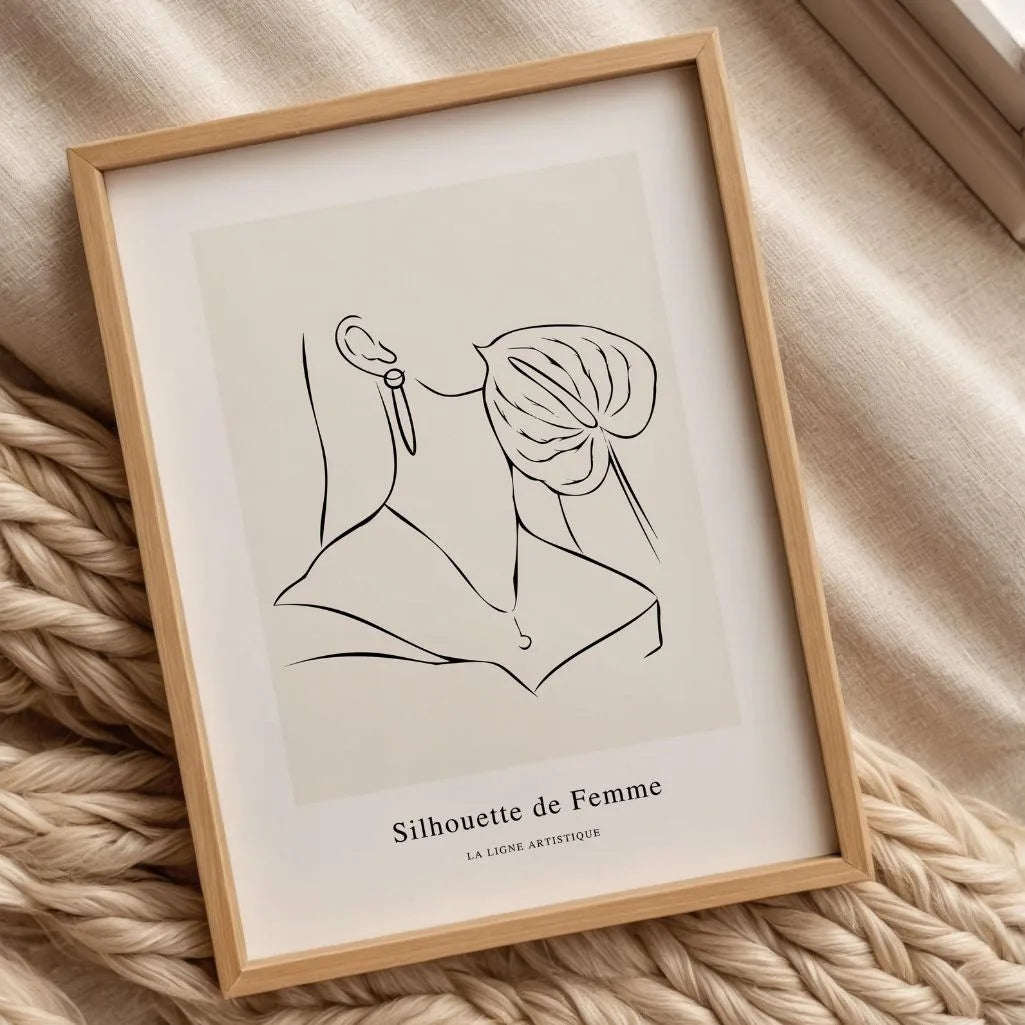 Flower of Femininity Line Art Poster