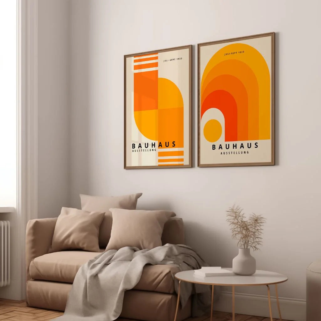 Bauhaus Orange Energy Set of 2 Posters