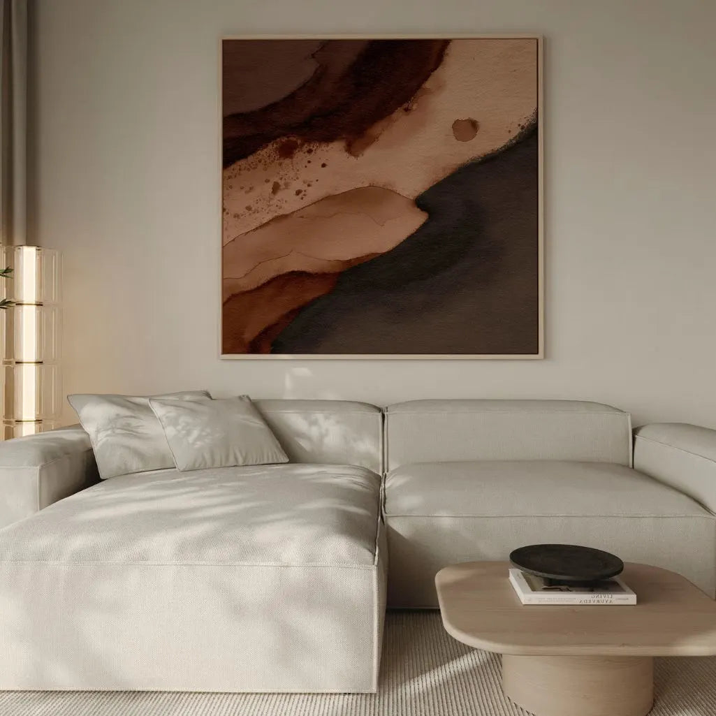 Framed Canvas Print Coffee Landscape