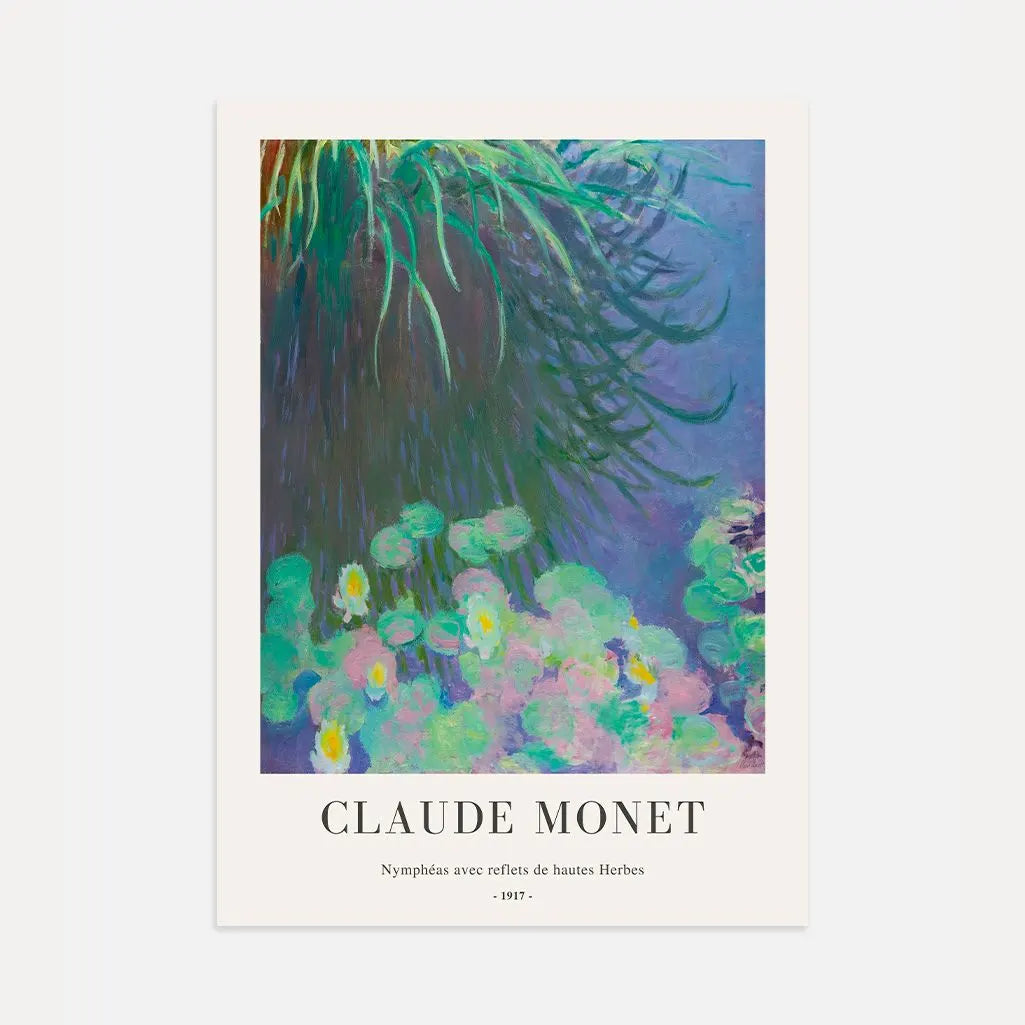 Monet Water Lilies Reflection Poster