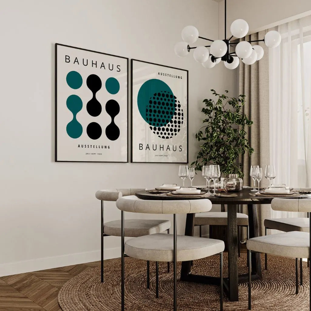 Bauhaus Black Green Posters Set of 2