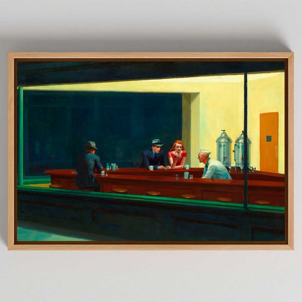 Framed Canvas Print Nighthawks