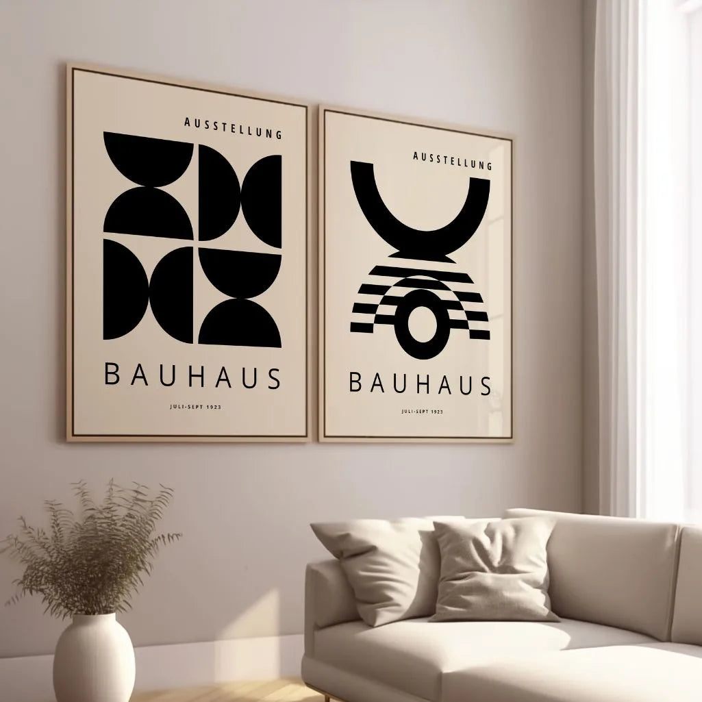 Bauhaus Black Shapes Set of 2 Posters