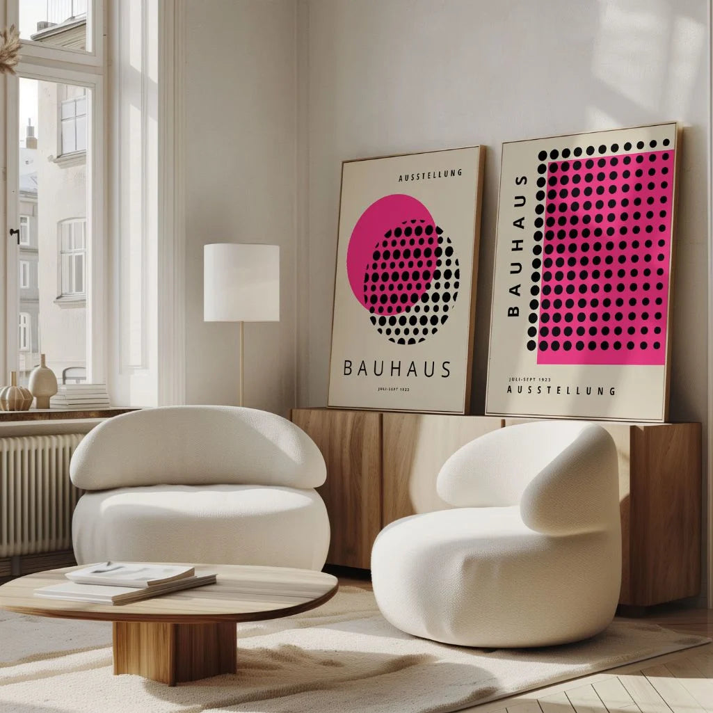 Bauhaus Pink Black Duo Set of 2 Posters