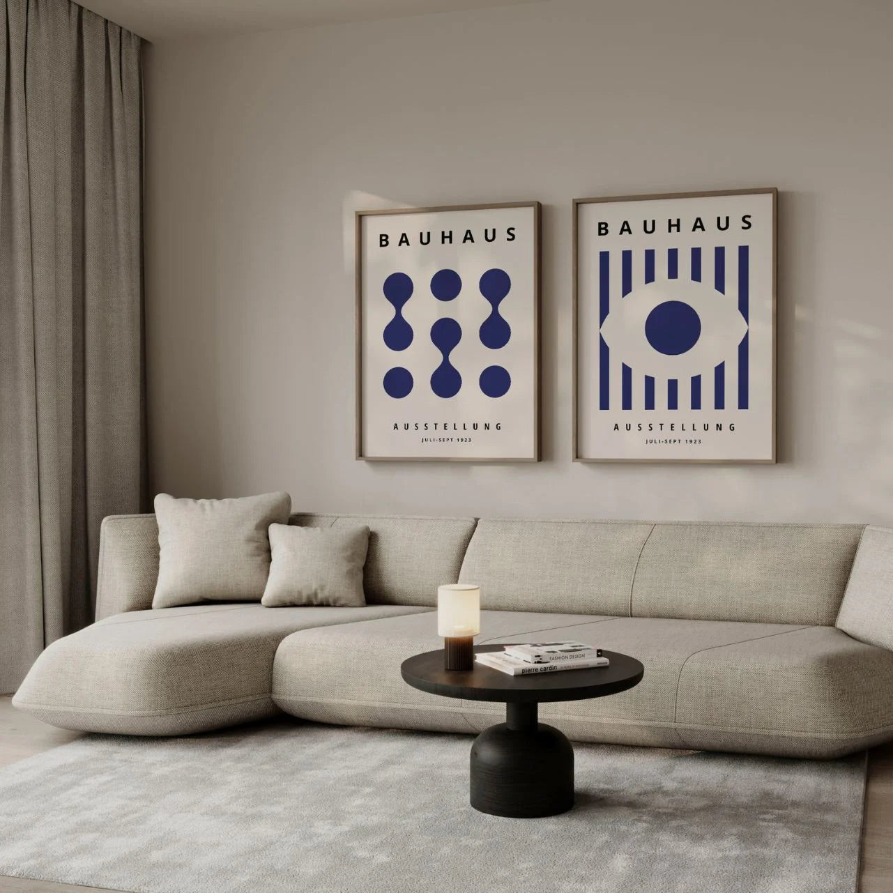 Bauhaus Deep Navy Poster Set of 2