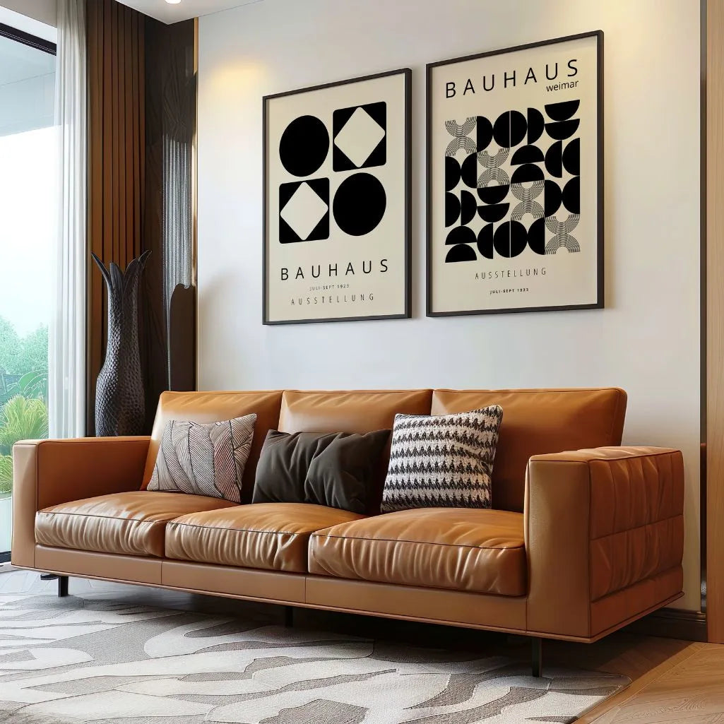Bauhaus Geometric Forms Set of 2 Posters