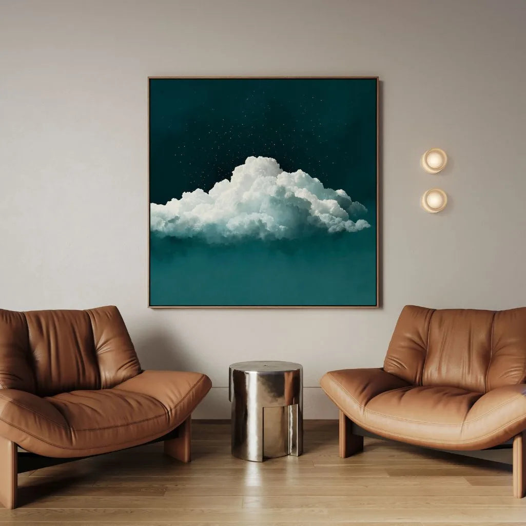 Framed Canvas Print Green Sky