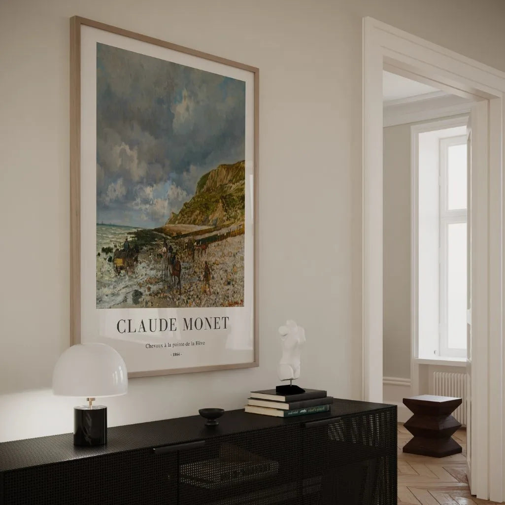 Claude Monet Horses at Pointe de la Hève Poster