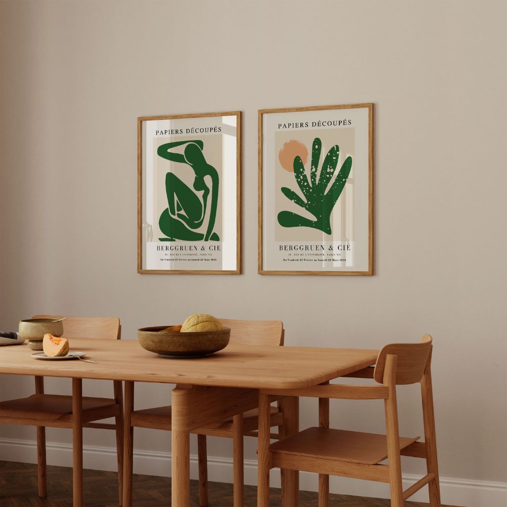 Matisse Green Shapes Poster Set of 2