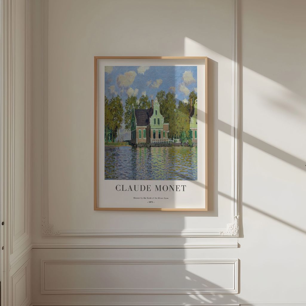 Claude Monet Houses on the River Zaan Poster
