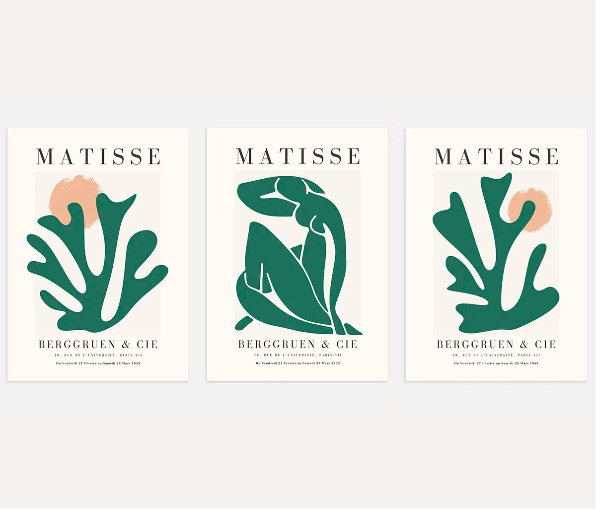 Henri Matisse Nu Vert – Set of 3 Posters
