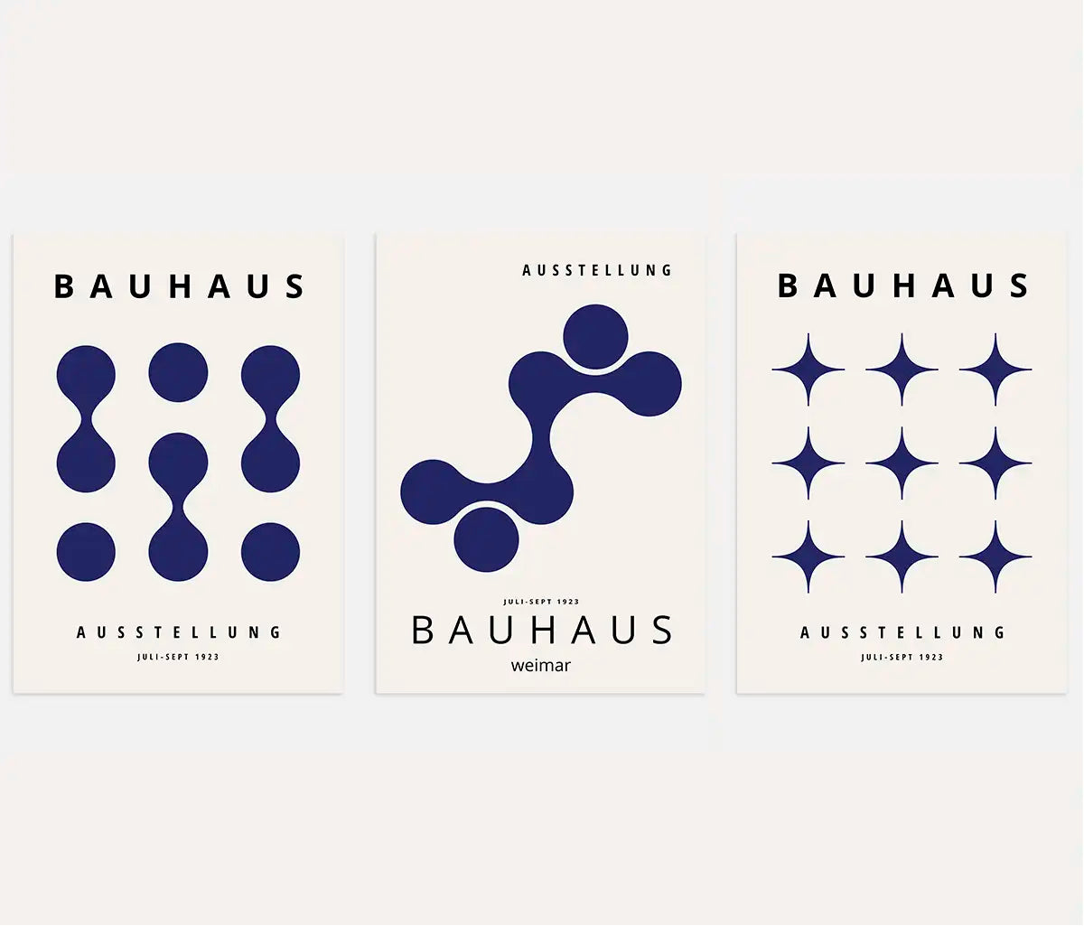 Bauhaus Weimar Dot Rhythm Set of 3 Posters