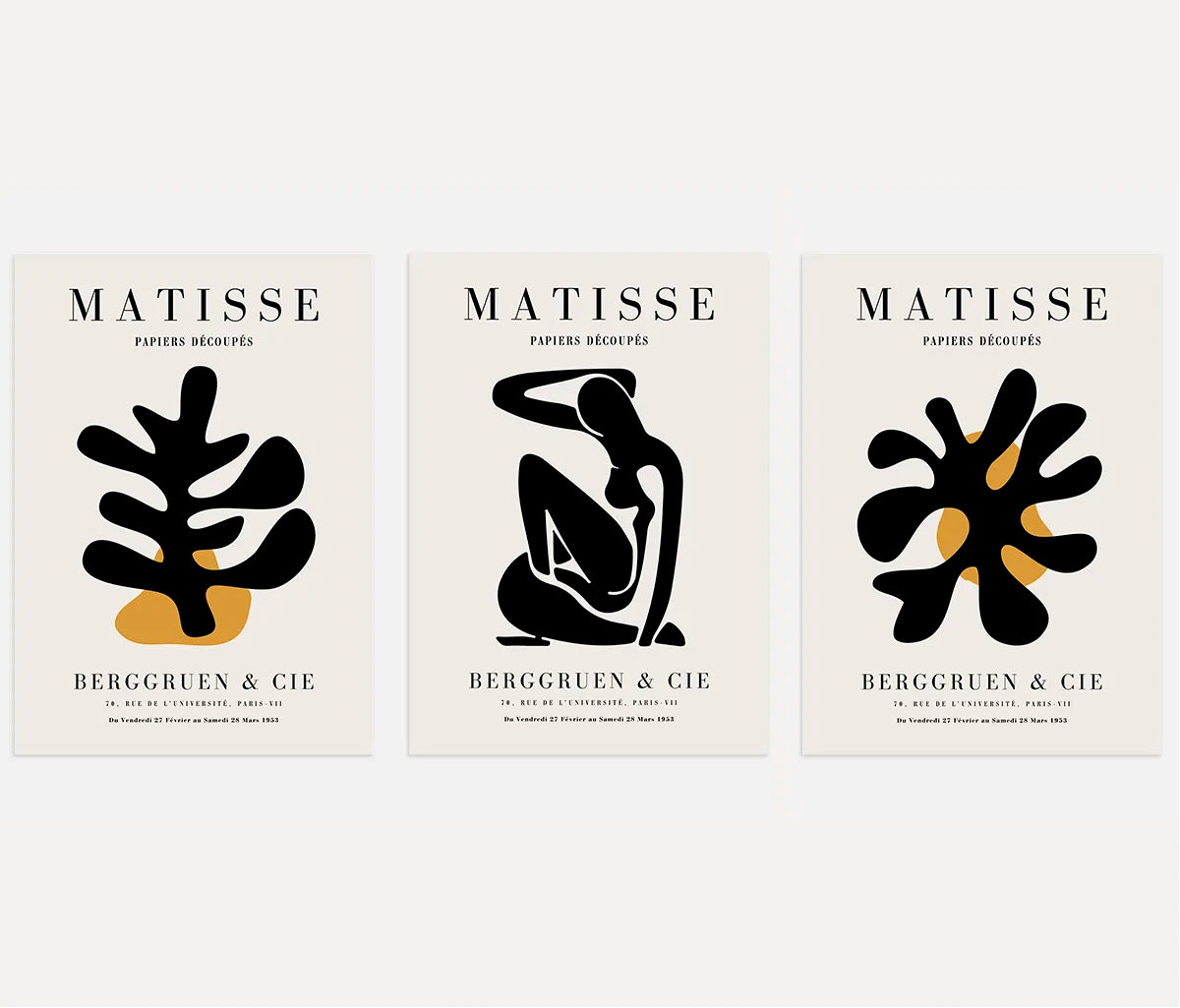 Henri Matisse Organic Modern – Set of 3 Posters