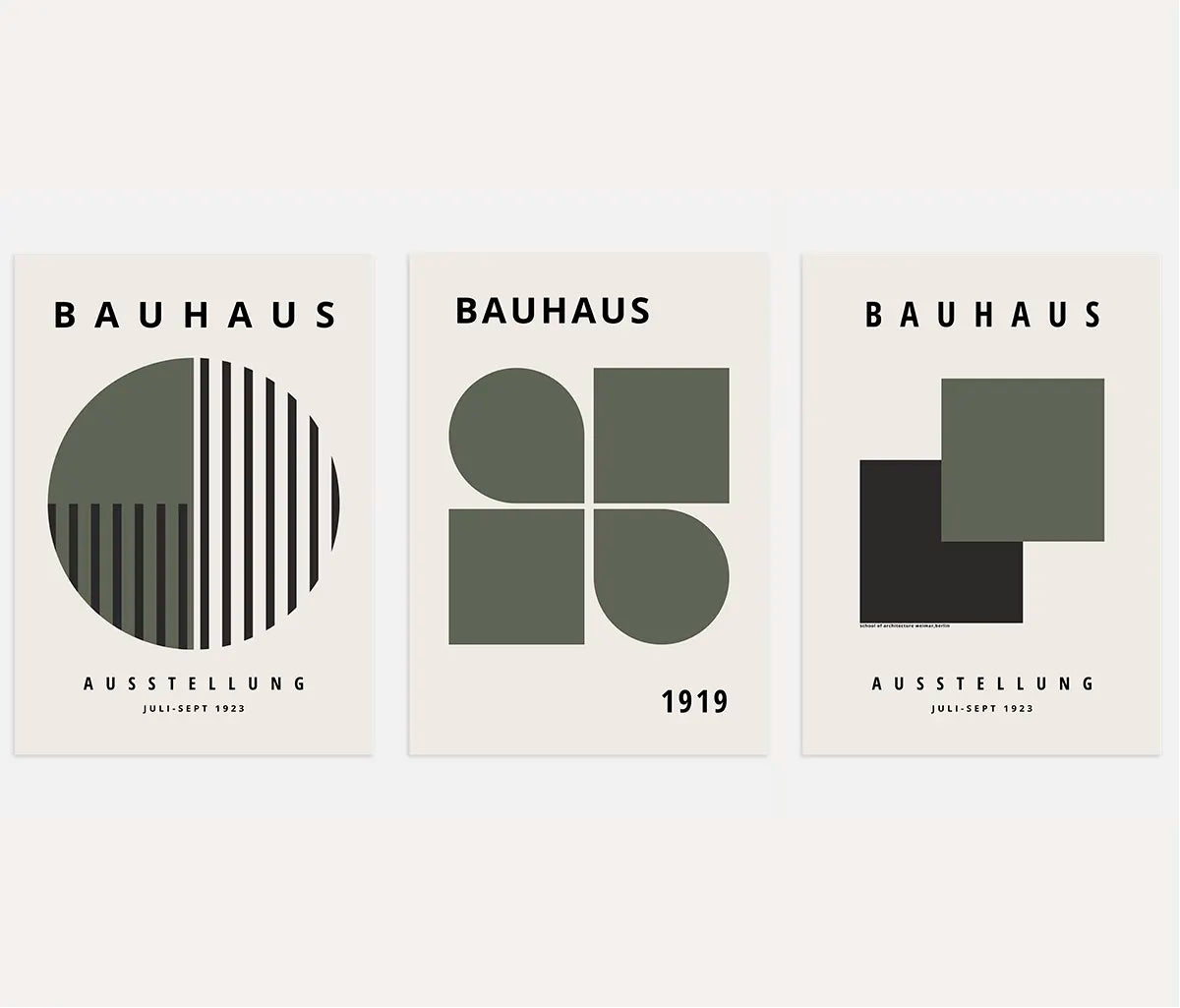 Modernist Structure Bauhaus Poster Set of 3