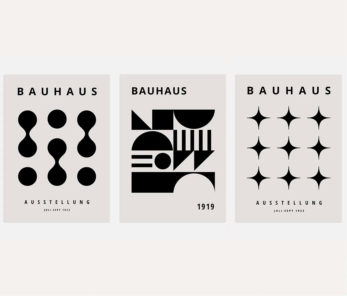 Bauhaus Silence Structure Set of 3 Posters