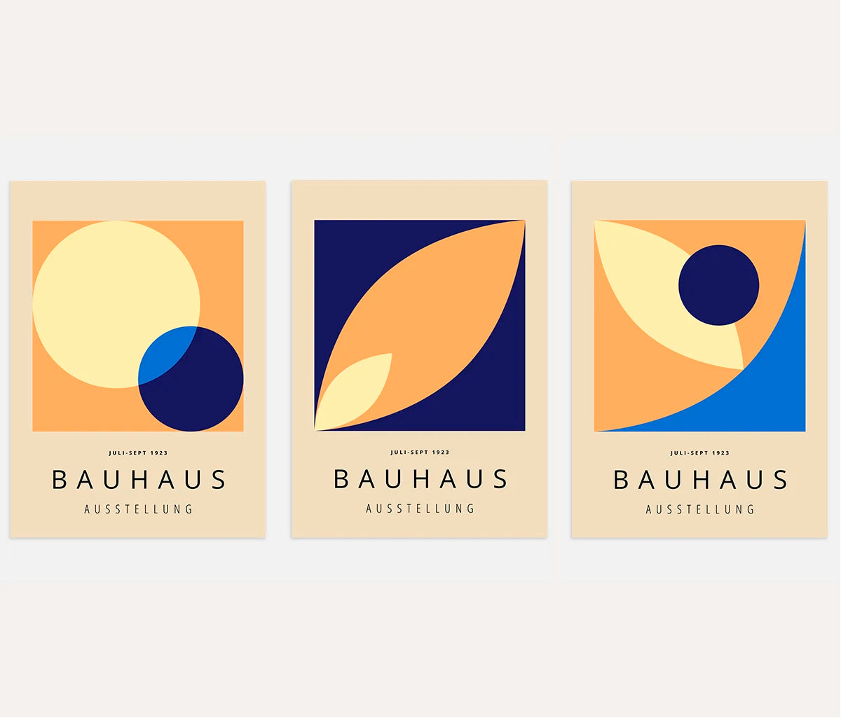 Sunny Form Dynamics Bauhaus Poster Set of 3