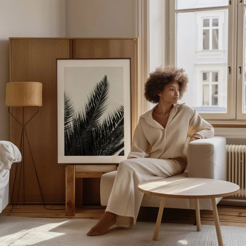 Black and White Palm Poster