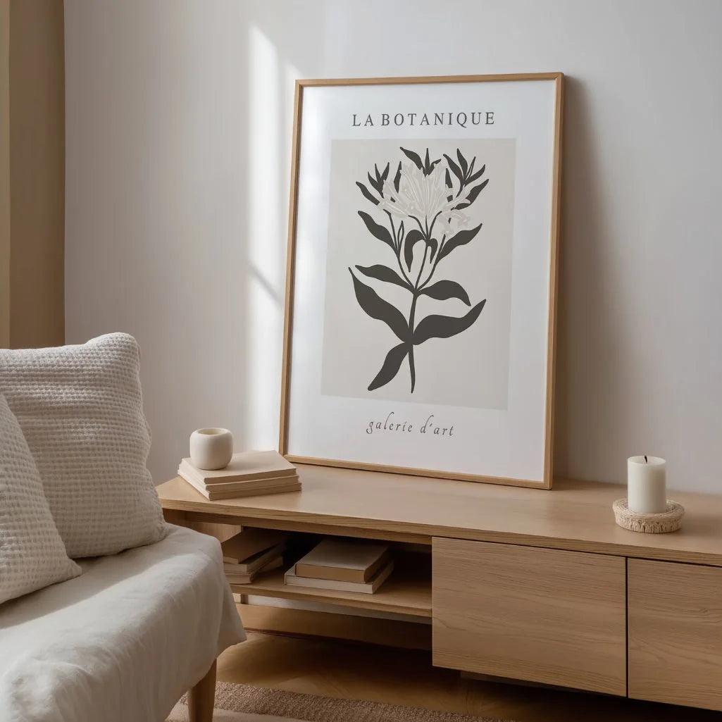 Minimalist Botanical Flower Line Art Poster