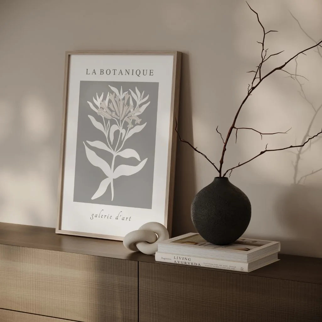 Botanique Grey Bloom Poster