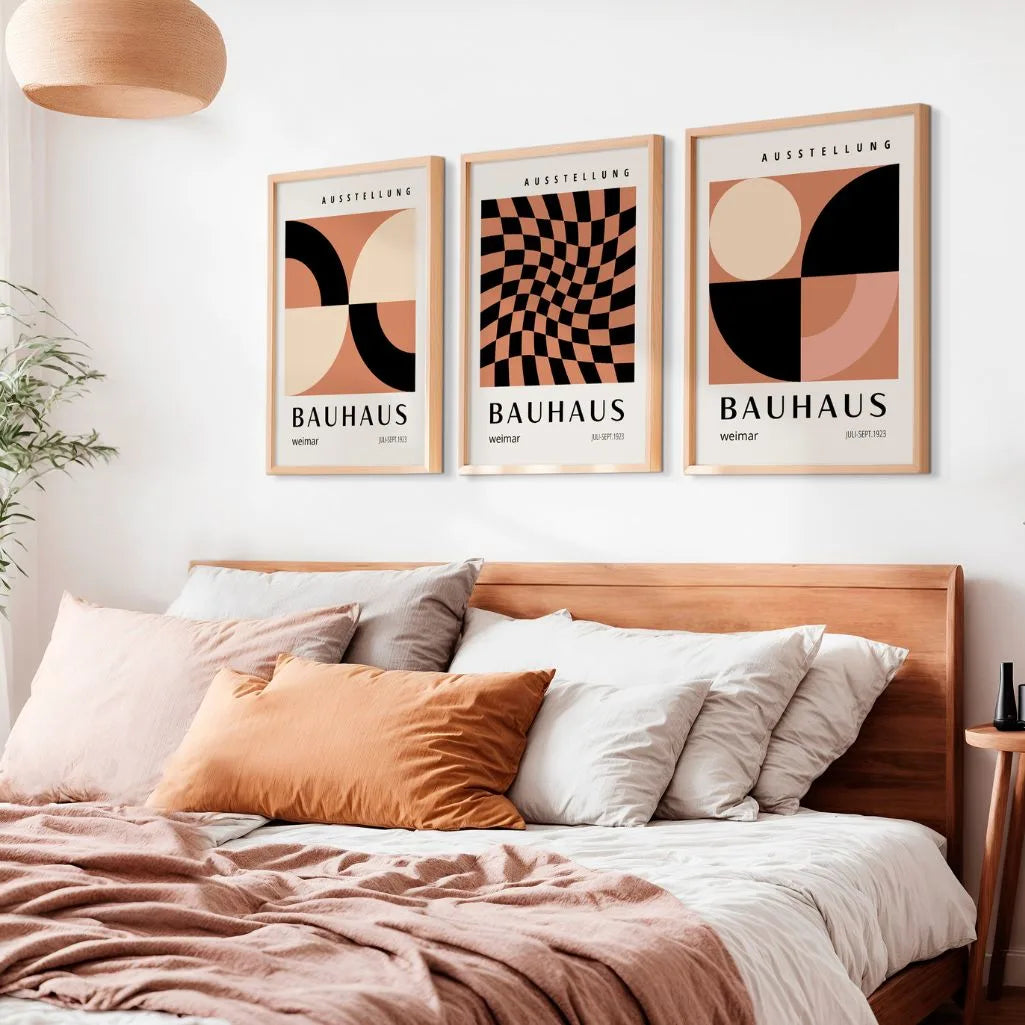 Wavy Weimar Rhythm Bauhaus Poster Set of 3
