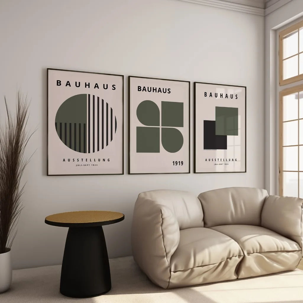 Modernist Structure Bauhaus Poster Set of 3
