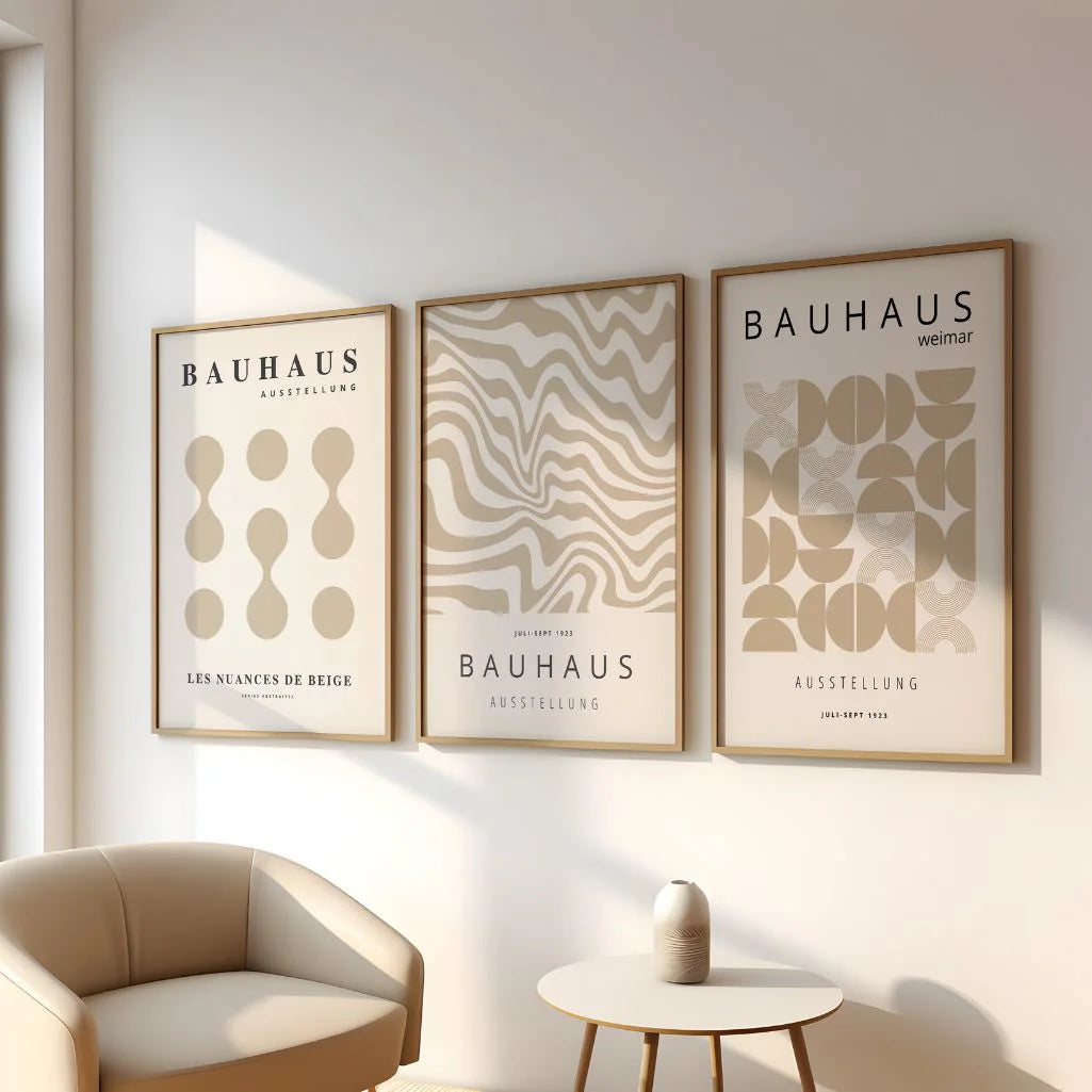 Bauhaus Soft Abstraction Weimar Set of 3 Posters