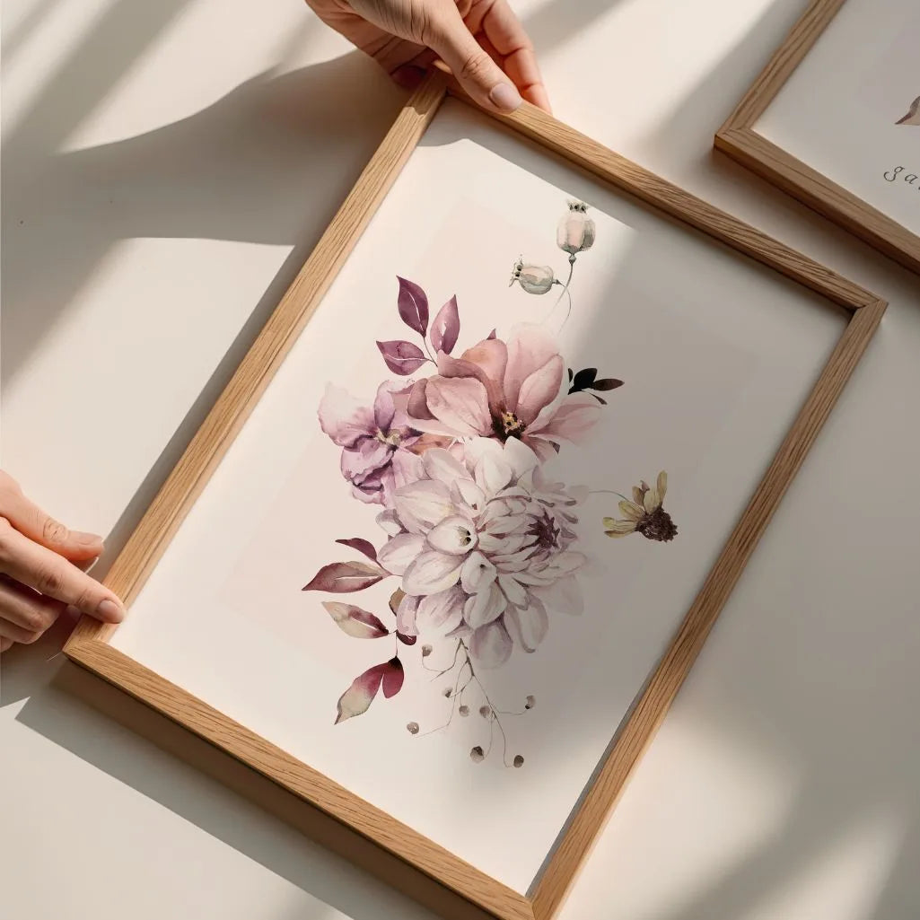Pastel Watercolour Flower Composition Poster