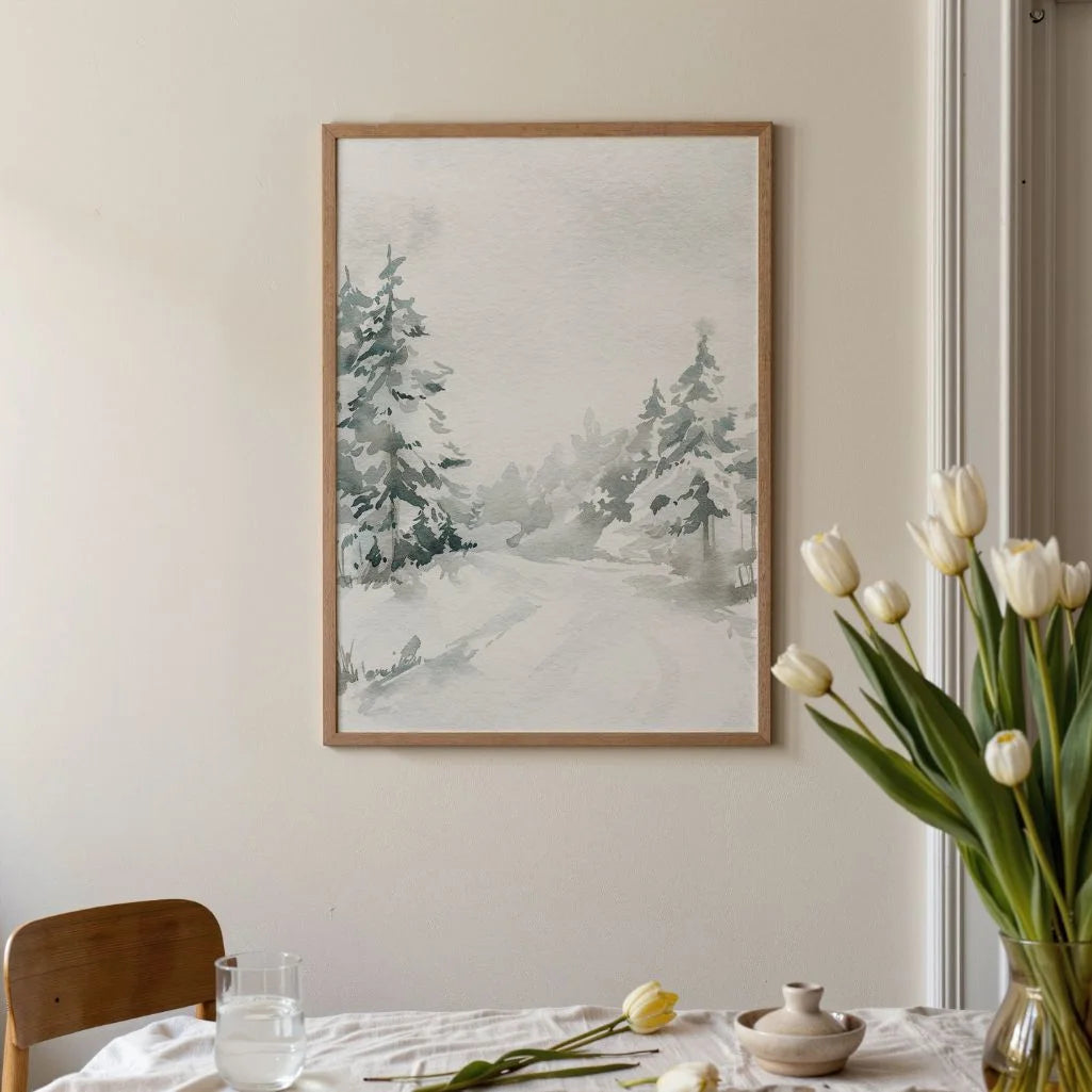 Winter Forest Path Poster