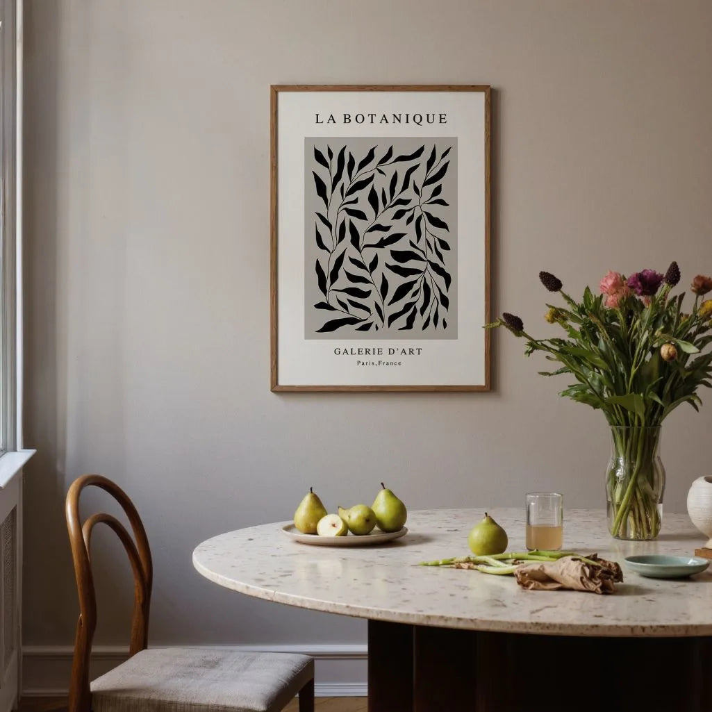 Noir Feuilles Botanical Poster