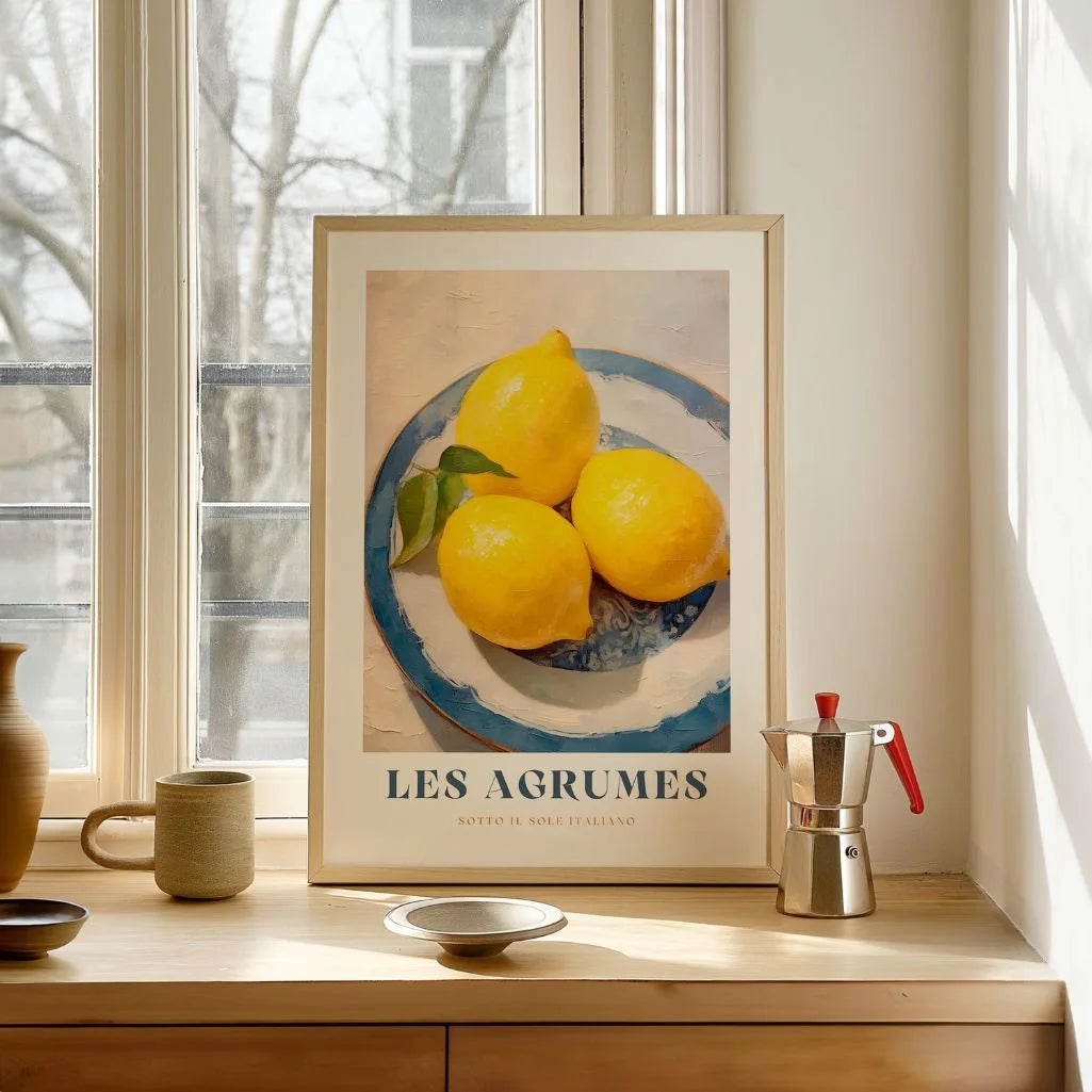 Les Agrumes Lemon Plate Poster