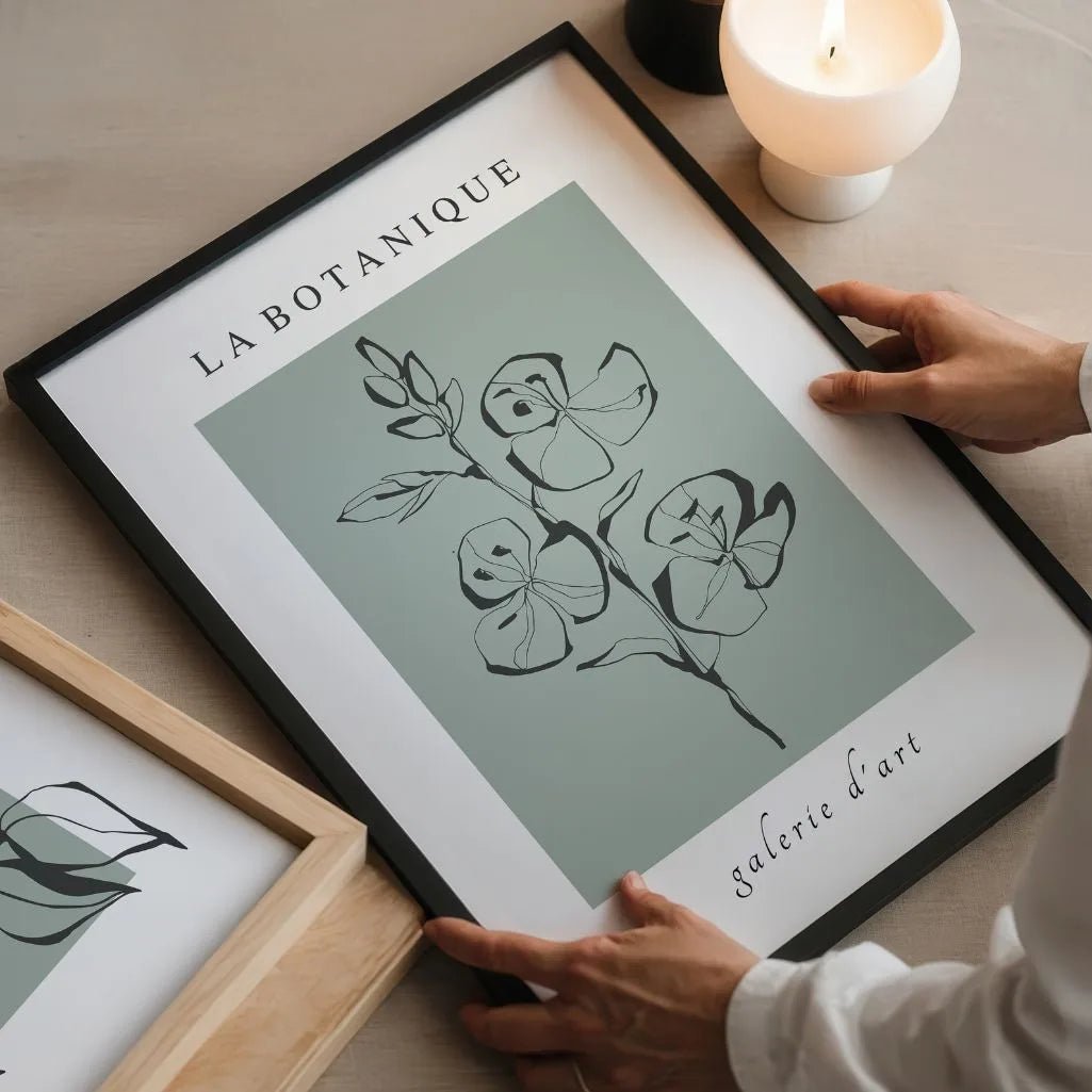 Botanical Line Art Composition Poster