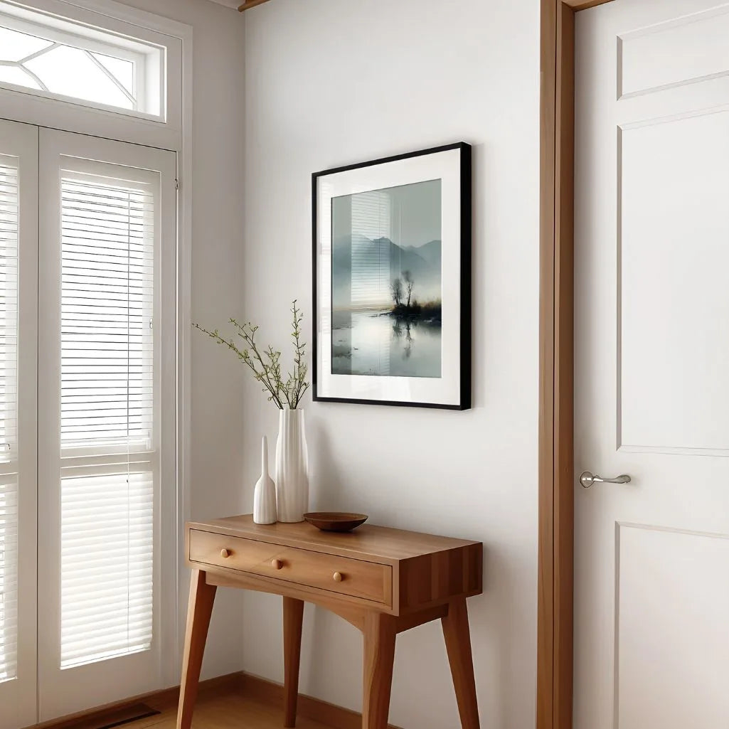 Misty Mountains Lake Poster