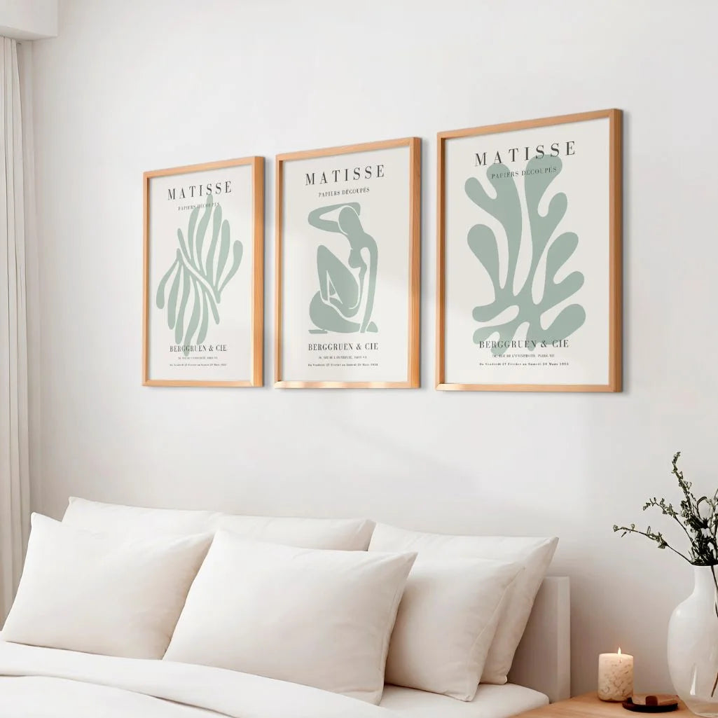 Henri Matisse Monochrome Green Set of 3 Posters