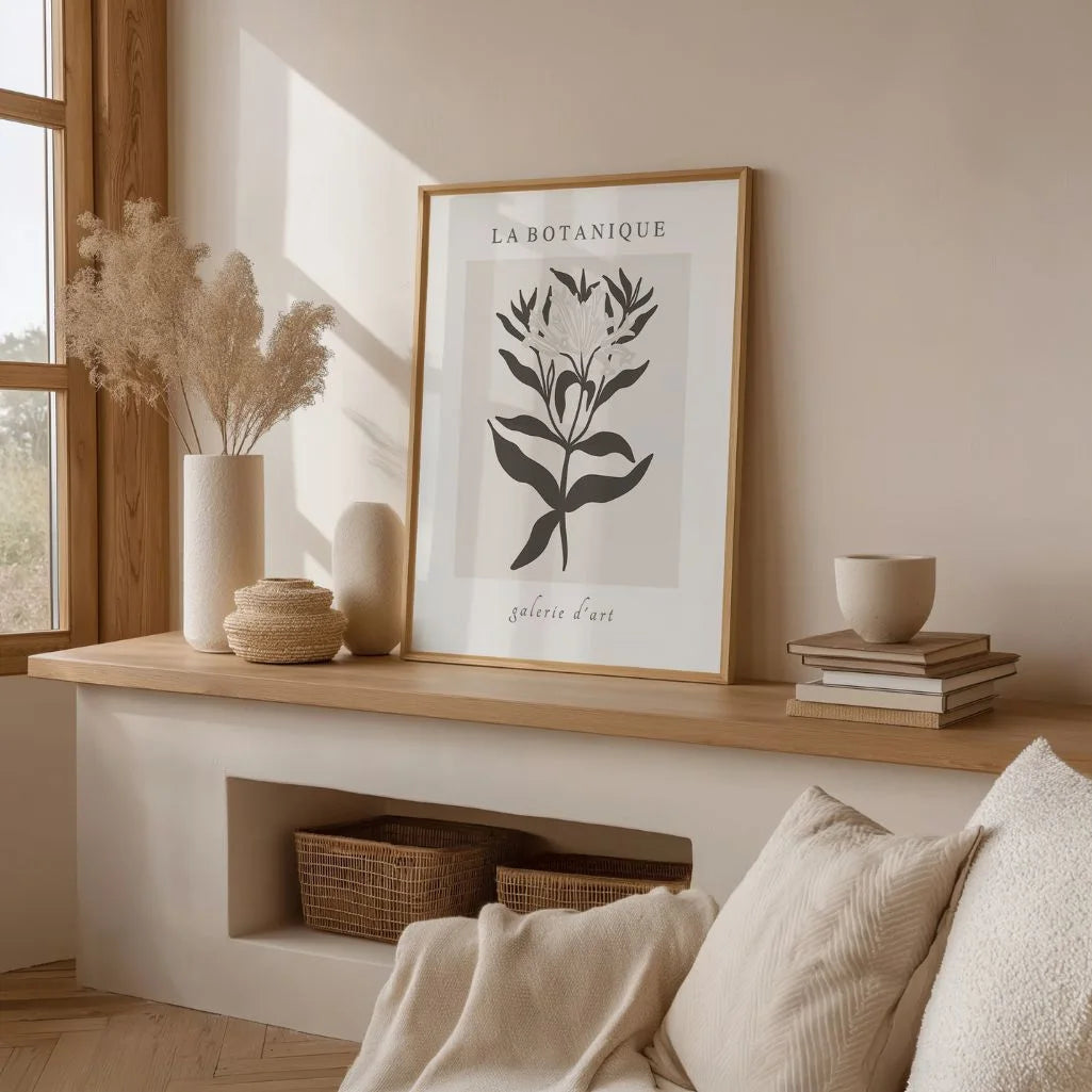 Minimalist Botanical Flower Line Art Poster