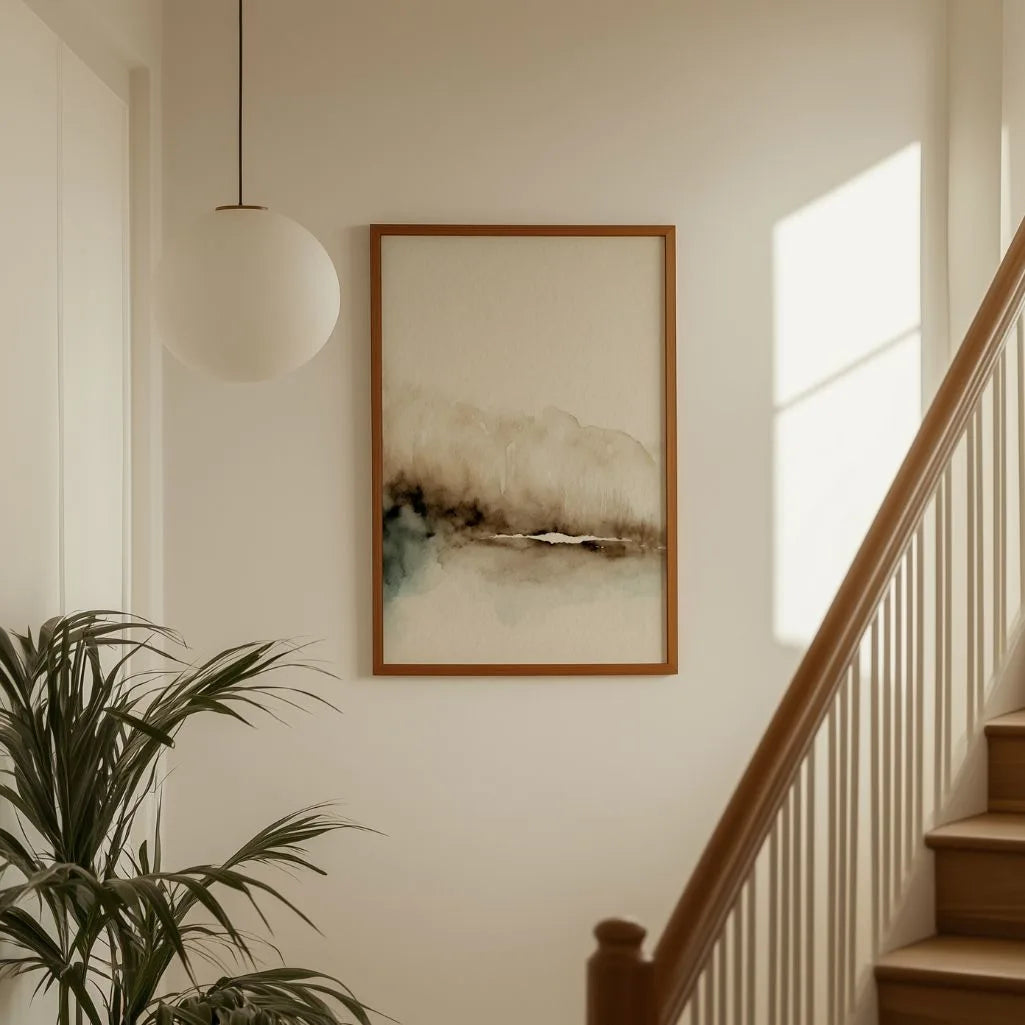 Beige Watercolour Abstract Poster