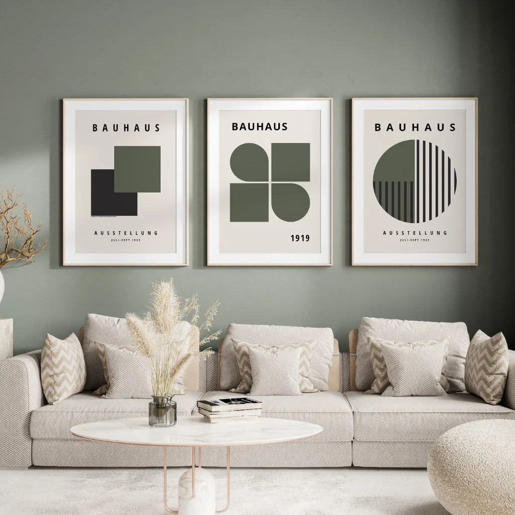 Modernist Structure Bauhaus Poster Set of 3