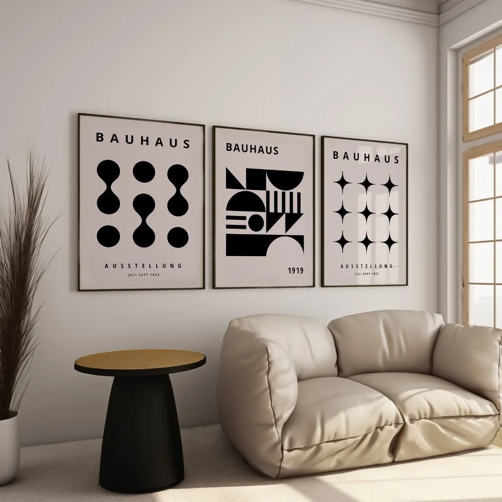 Bauhaus Silence Structure Set of 3 Posters