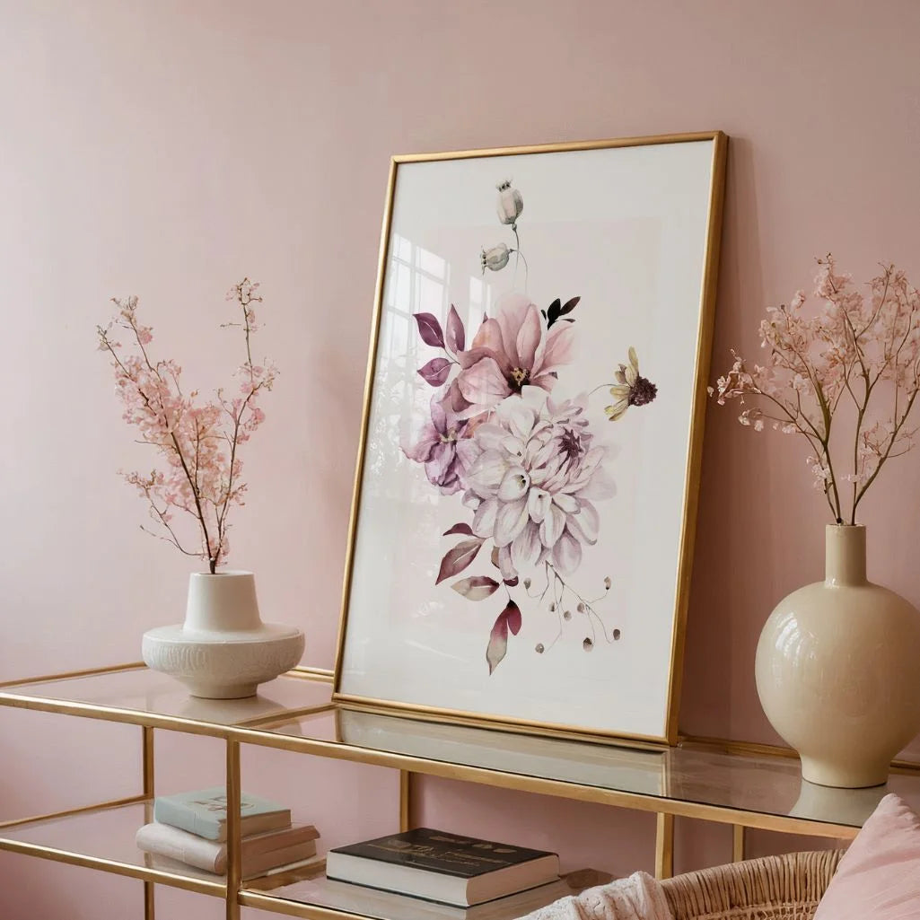 Pastel Watercolour Flower Composition Poster
