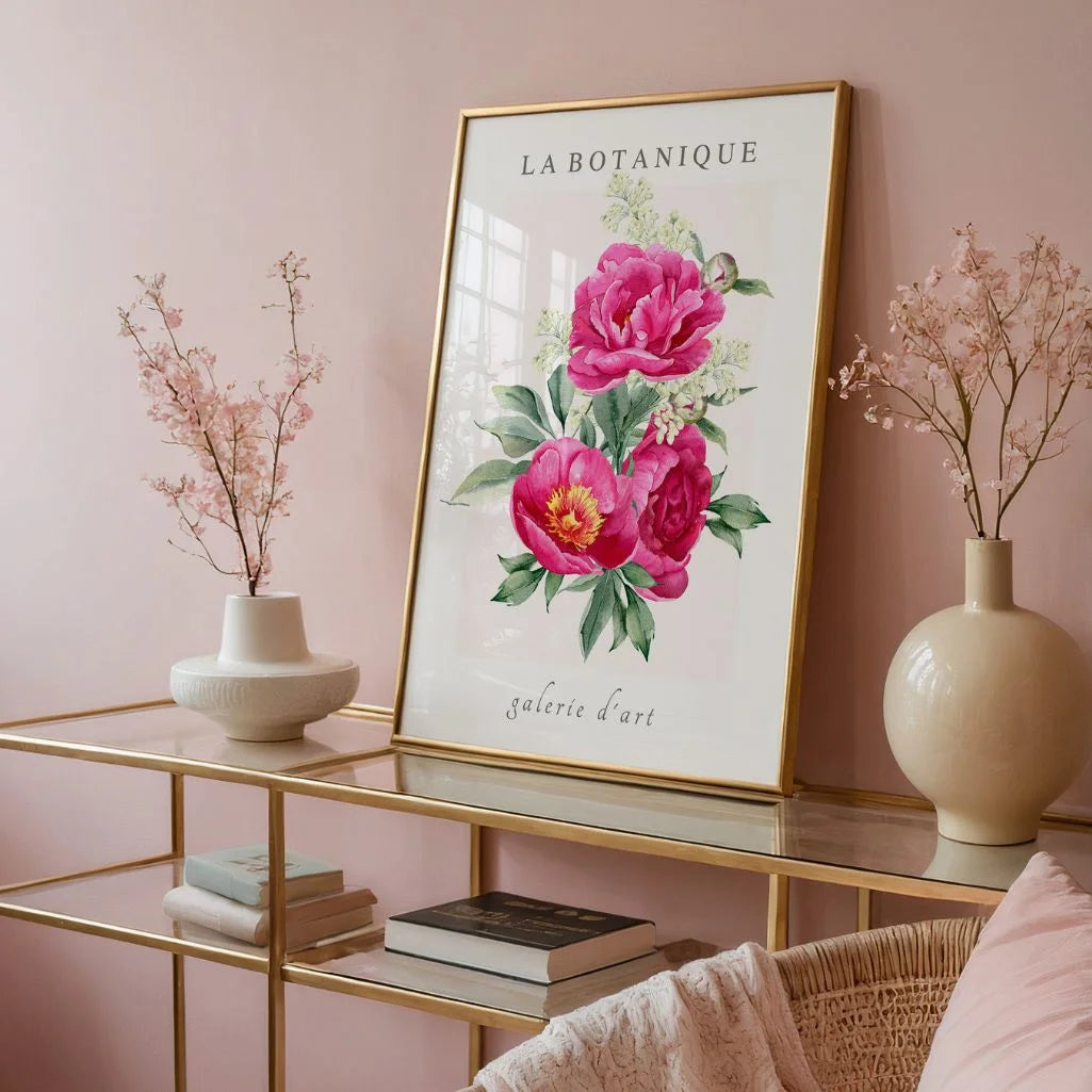 Pink Peonies Watercolour Elegance Poster